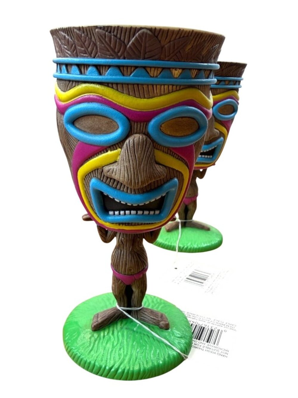 Vintage Plastic Tiki Barware Bundle – Shaker, Goblets, & Packaged Shot Glass Set - Picture 8 of 12
